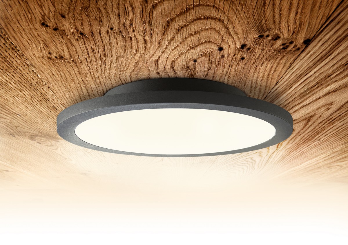 HEITRONIC - LED Wand- und Deckenleuchte TELLA anthrazit kreisförmig