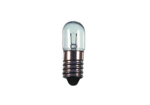 S+H Röhrenlampe 10x28mm Sockel E10 60 Volt 5 Watt mit Perlfuß für Schausteller