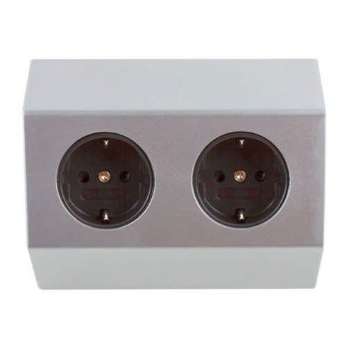 HEITRONIC - Salerno Schutzkontakt Steckdose 2-fach 250V max. 3680 Watt  inkl. 1 Meter Anschlusskabel + freie Enden