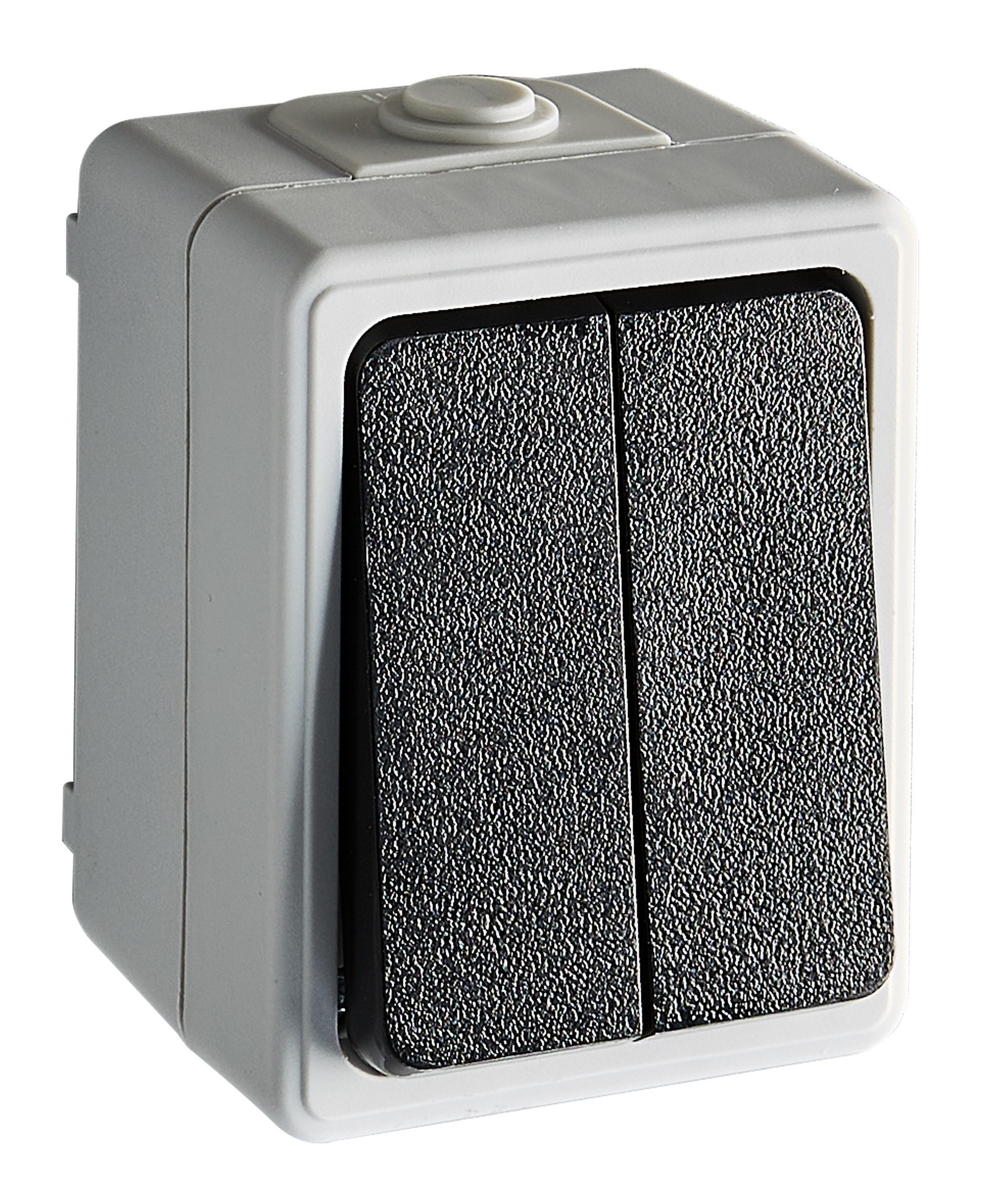 Heitronic Aufputz-Feuchtraum Schalterserie MONSUN Serien-/Wechselschalter Lichtgrau/Anthrazit IP44