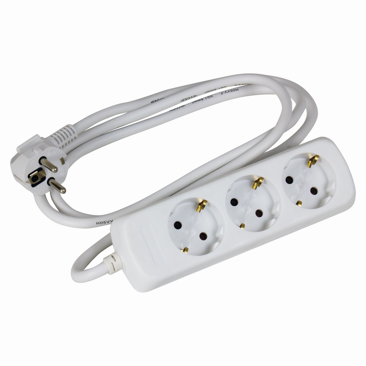 HEITRONIC - Steckdose 3-fach weiß 3G1,5 qmm 1,5 Meter 3680 Watt